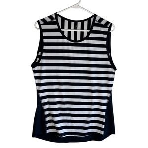 Athleta Navy Blue and White Striped Tank Top. Size M